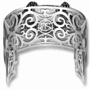 Cuff Bracelets*Alex Soldier Silver Cora Pattern Cuff Bracelet with Black Spinel