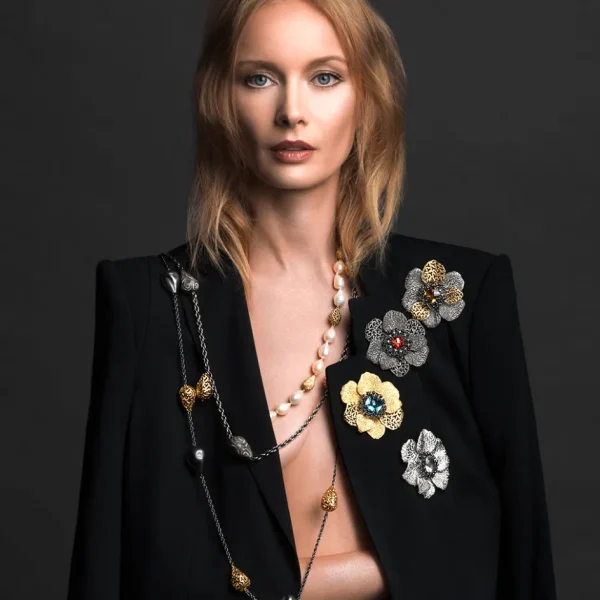 Pendants | Other Brooches*Alex Soldier Silver Coronaria Brooch Pendant with Opal & Spinel