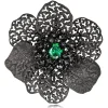 Pendants | Other Brooches*Alex Soldier Silver Coronaria Brooch/Pendant with Green Oval Crystal