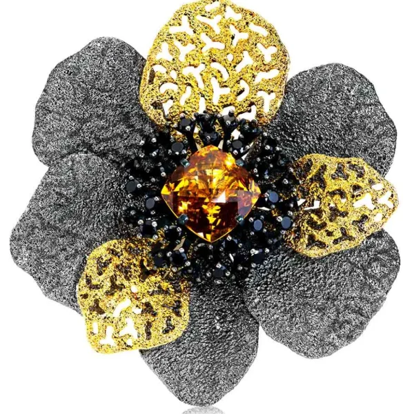 Pendants | Citrine Jewelry*Alex Soldier Silver Coronaria Brooch/Pendant with Spinel & Citrine