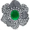 Pendants | Other Brooches*Alex Soldier Silver Coronaria Brooch/Pendant with Green Agate, Topaz
