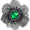 Pendants | Other Brooches*Alex Soldier Silver Coronaria Brooch/Pendant with Round Green Agate