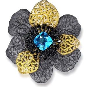 Pendants | Citrine Jewelry*Alex Soldier Silver Coronaria Brooch/Pendant with Topaz & Spinel
