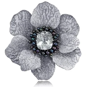 Pendants | Other Brooches*Alex Soldier Silver Coronaria Brooch/Pendant with Topaz & Pearls