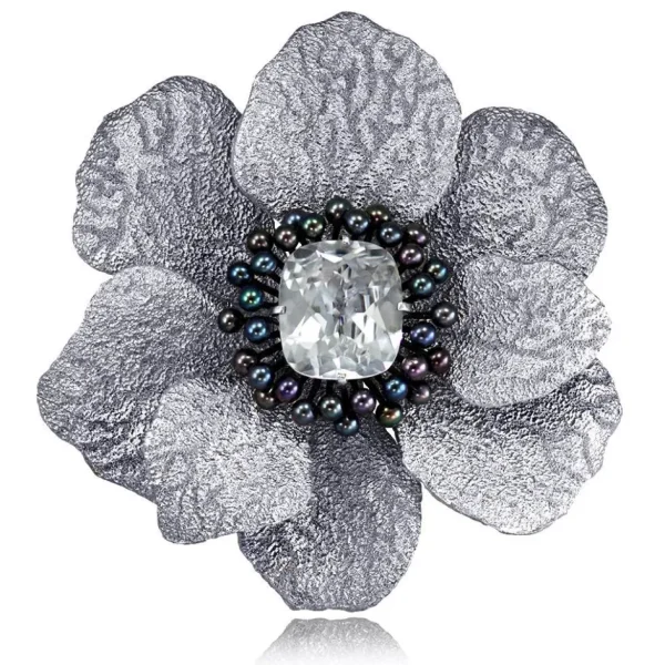 Pendants | Other Brooches*Alex Soldier Silver Coronaria Brooch/Pendant with Topaz & Pearls