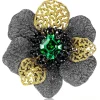 Pendants | Other Brooches*Alex Soldier Silver Coronaria Brooch/Pendant with Green Crystal