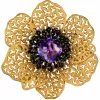 Pendants | Other Brooches*Alex Soldier Silver Coronaria Brooch/Pendant with Amethyst