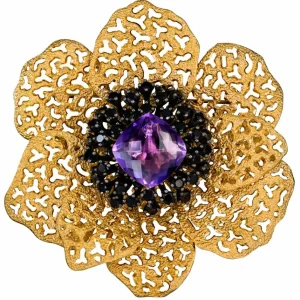 Pendants | Other Brooches*Alex Soldier Silver Coronaria Brooch/Pendant with Amethyst