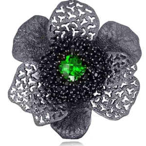 Pendants | Other Brooches*Alex Soldier Silver Coronaria Brooch/Pendant with Swarovski Crystal