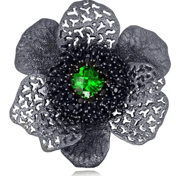 Pendants | Other Brooches*Alex Soldier Silver Coronaria Brooch/Pendant with Swarovski Crystal