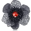 Pendants | Other Brooches*Alex Soldier Silver Coronaria Brooch/Pendant with Red Crystal