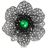 Pendants | Other Brooches*Alex Soldier Silver Coronaria Brooch/Pendant with Oval Green Agate