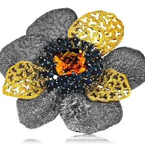 Pendants | Citrine Jewelry*Alex Soldier Silver Coronaria Brooch/Pendant with Spinel & Citrine