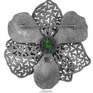 Pendants | Other Brooches*Alex Soldier Silver Coronaria Brooch/Pendant with Green Agate, Topaz