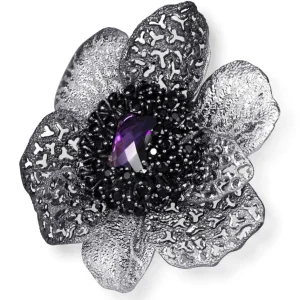 Amethyst Jewelry | Pendants*Alex Soldier Silver Coronaria Brooch/Pendant with Amethyst & Spinel