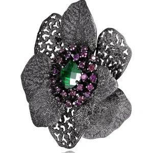 Pendants | Other Brooches*Alex Soldier Silver Coronaria Brooch/Pendant with Crystal & Garnet