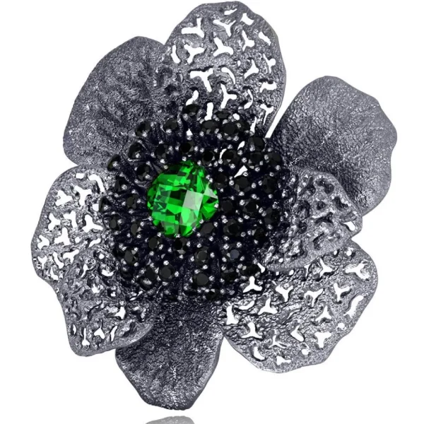 Pendants | Other Brooches*Alex Soldier Silver Coronaria Brooch/Pendant with Swarovski Crystal