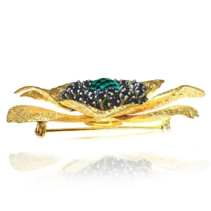 Pendants | Other Brooches*Alex Soldier Silver Coronaria Brooch/Pendant with Green Agate Quartz
