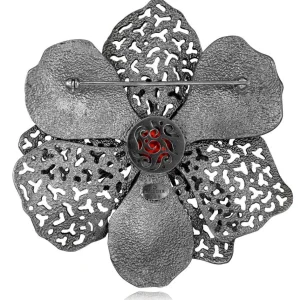 Pendants | Other Brooches*Alex Soldier Silver Coronaria Brooch/Pendant with Red Crystal
