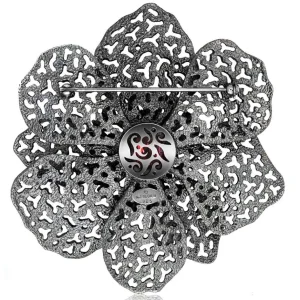 Pendants | Other Brooches*Alex Soldier Silver Coronaria Brooch/Pendant with Pink Crystal