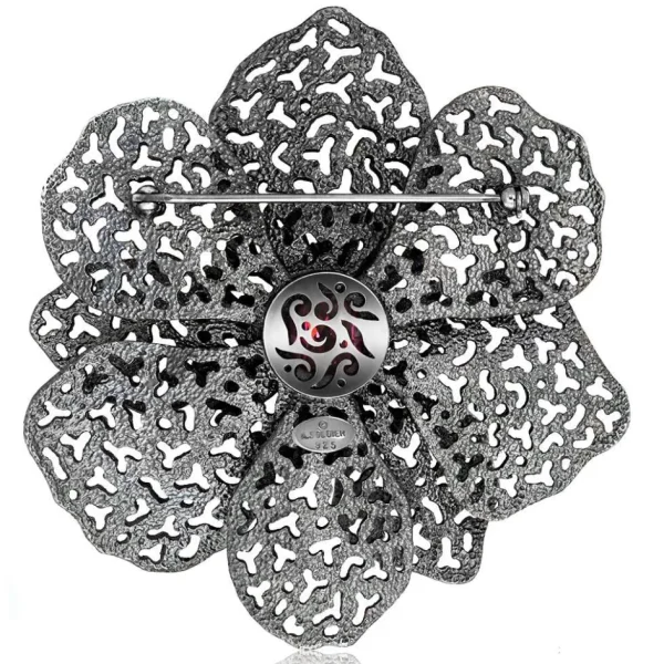 Pendants | Other Brooches*Alex Soldier Silver Coronaria Brooch/Pendant with Pink Crystal
