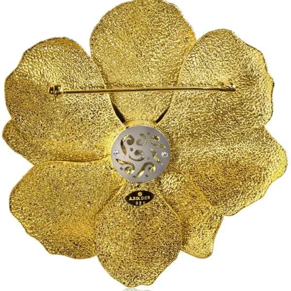 Pendants | Other Brooches*Alex Soldier Silver Coronaria Brooch/Pendant with Green Agate Quartz
