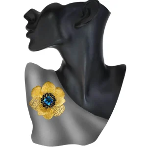 Pendants | Other Brooches*Alex Soldier Silver Coronaria Brooch/Pendant with Blue Topaz, Spinel