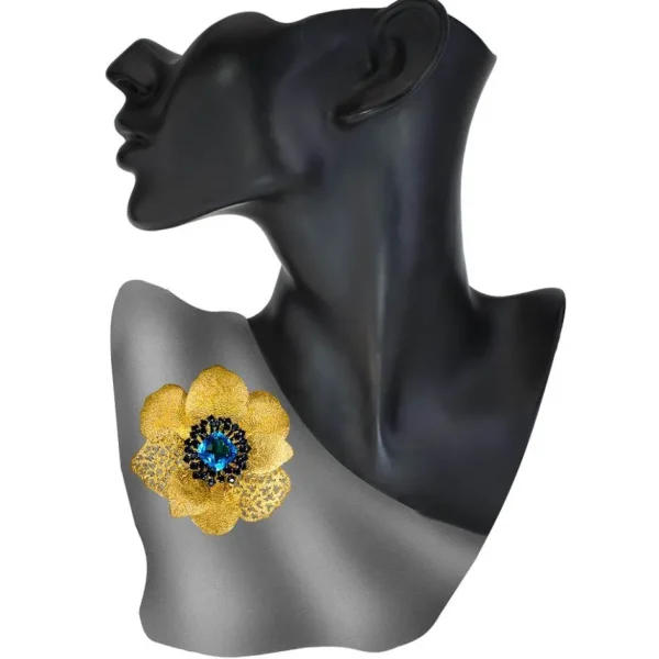 Pendants | Other Brooches*Alex Soldier Silver Coronaria Brooch/Pendant with Blue Topaz, Spinel