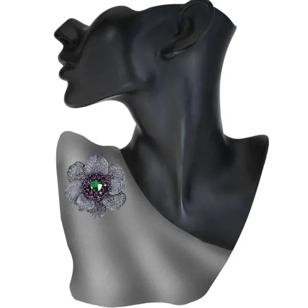 Pendants | Other Brooches*Alex Soldier Silver Coronaria Brooch/Pendant with Crystal & Garnet