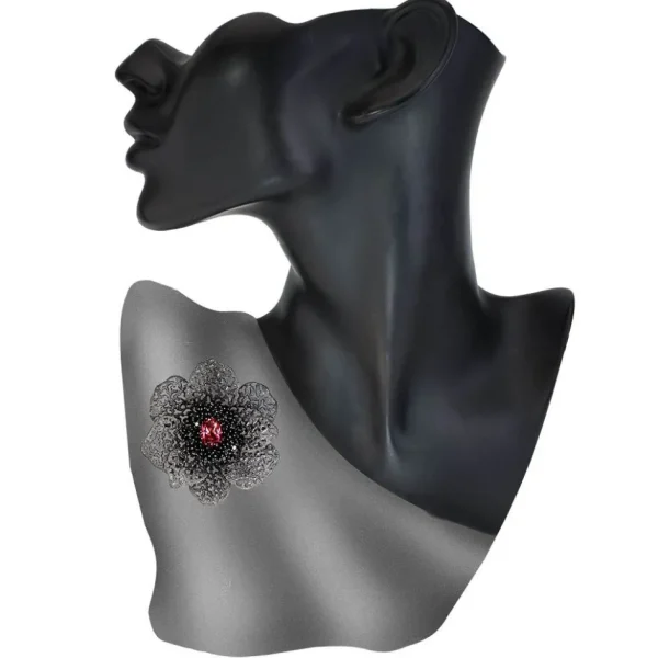 Pendants | Other Brooches*Alex Soldier Silver Coronaria Brooch/Pendant with Pink Crystal
