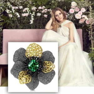 Pendants | Other Brooches*Alex Soldier Silver Coronaria Brooch/Pendant with Green Crystal