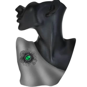 Pendants | Other Brooches*Alex Soldier Silver Coronaria Brooch/Pendant with Round Green Agate