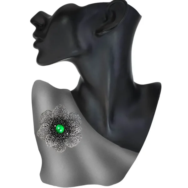 Pendants | Other Brooches*Alex Soldier Silver Coronaria Brooch/Pendant with Oval Green Agate