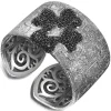Cuff Bracelets*Alex Soldier Silver Crossroad Black Cuff Bracelet with Black Spinel