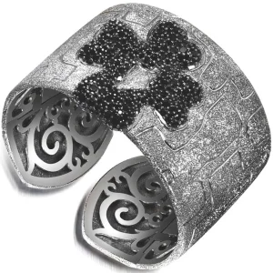 Cuff Bracelets*Alex Soldier Silver Crossroad Black Cuff Bracelet with Black Spinel