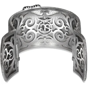 Cuff Bracelets*Alex Soldier Silver Crossroad Black Cuff Bracelet with Black Spinel