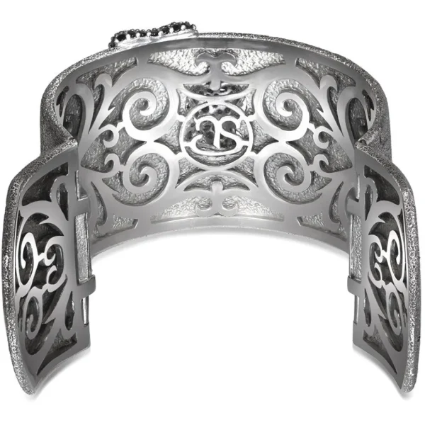 Cuff Bracelets*Alex Soldier Silver Crossroad Black Cuff Bracelet with Black Spinel