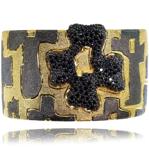 Cuff Bracelets*Alex Soldier Silver Crossroad Cuff Bracelet with Black Spinel