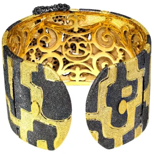 Cuff Bracelets*Alex Soldier Silver Crossroad Cuff Bracelet with Black Spinel