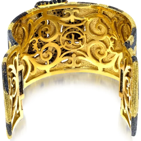 Cuff Bracelets*Alex Soldier Silver Crossroad Cuff Bracelet with Black Spinel