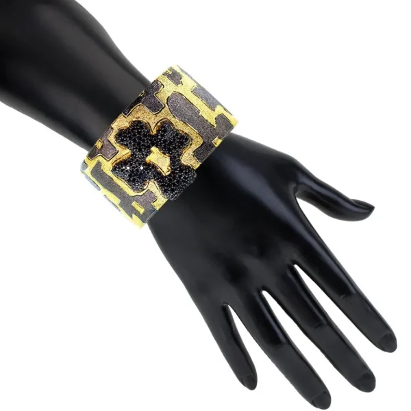 Cuff Bracelets*Alex Soldier Silver Crossroad Cuff Bracelet with Black Spinel