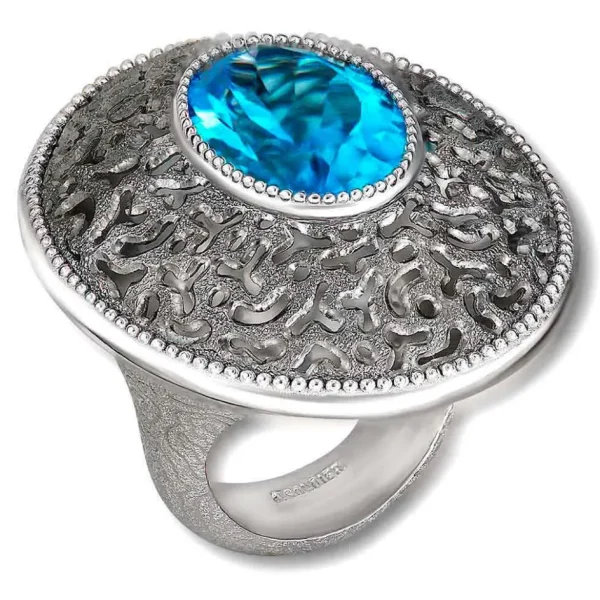 Citrine Jewelry | Designer Rings*Alex Soldier Silver Galactica Ring with Blue Topaz