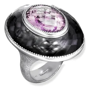 Amethyst Jewelry | Designer Rings*Alex Soldier Silver Galactica Ring with Rose de France Amethyst