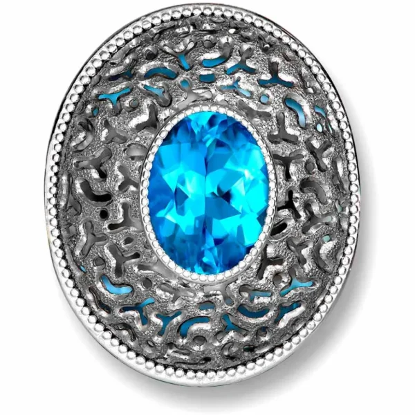 Citrine Jewelry | Designer Rings*Alex Soldier Silver Galactica Ring with Blue Topaz