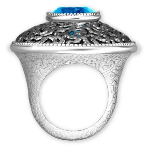 Citrine Jewelry | Designer Rings*Alex Soldier Silver Galactica Ring with Blue Topaz