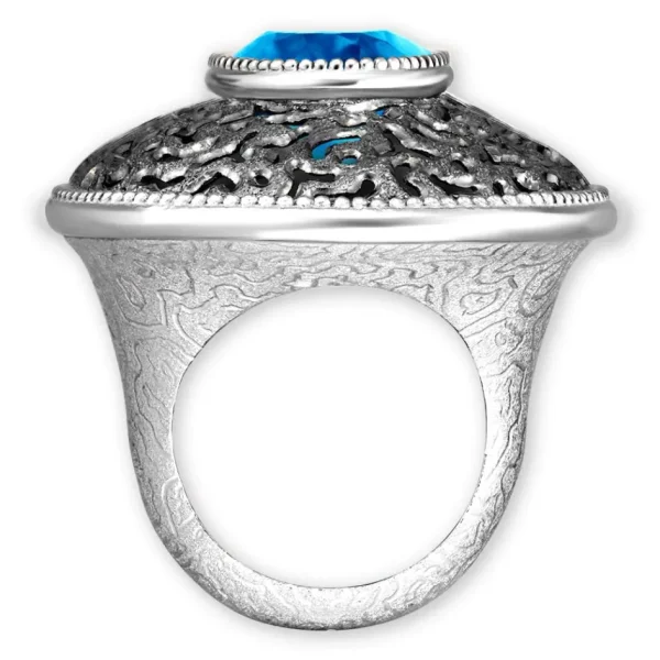Citrine Jewelry | Designer Rings*Alex Soldier Silver Galactica Ring with Blue Topaz