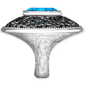 Citrine Jewelry | Designer Rings*Alex Soldier Silver Galactica Ring with Blue Topaz