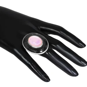 Designer Rings | Silver Rings*Alex Soldier Silver Galactica Ring with Rose Quartz, Mother of Pearl & Hematite