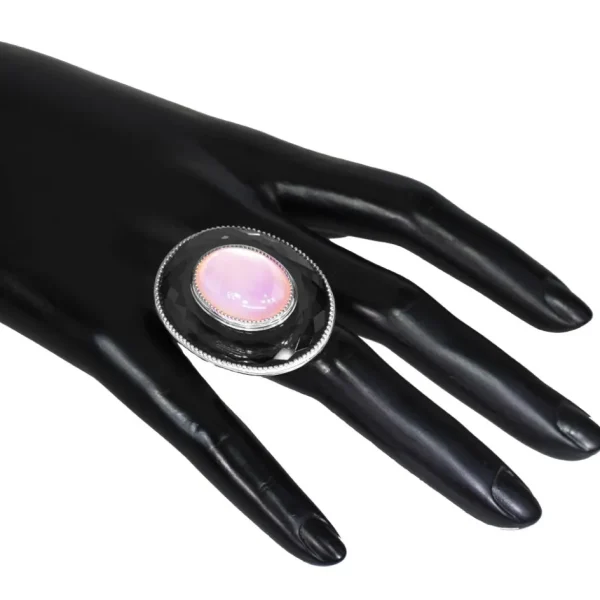 Designer Rings | Silver Rings*Alex Soldier Silver Galactica Ring with Rose Quartz, Mother of Pearl & Hematite