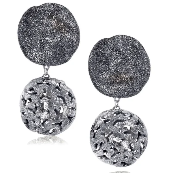 Stud Earrings*Alex Soldier Silver Inverse Moneta Earrings